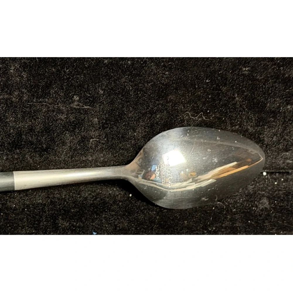 Kingston Stainless-Soup Spoons, Set of 4 Mid Century Modern Two Tone 7.5 in, NEW